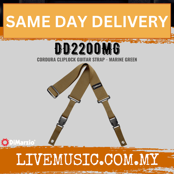 DiMarzio DD2200 Cordura Cliplock Guitar Strap - Marine Green (DD2200 MG/DD2200-MG)