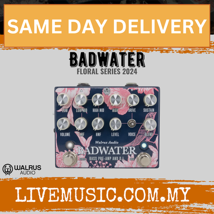 Walrus Audio Badwater Bass Preamp D.I. Guitar Effects Pedal, Floral Series 2024