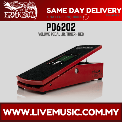 Ernie Ball P06202 VPJR Tuner/Volume Guitar Pedal, Red