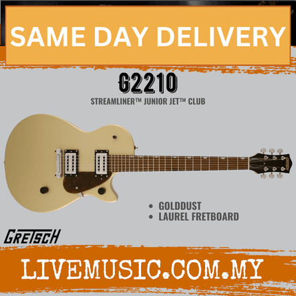 Gretsch G2210 Streamliner Junior Jet Club Electric Guitar, Laurel FB, Golddust