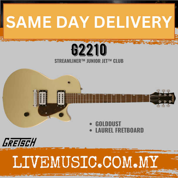 Gretsch G2210 Streamliner Junior Jet Club Electric Guitar, Laurel FB, Golddust