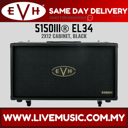 EVH 5150III EL34 2x12 Straight Guitar Amplifier Extension Cabinet