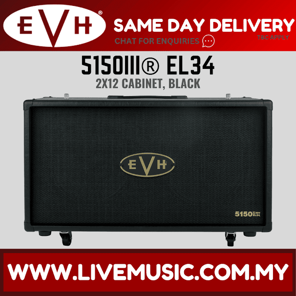 EVH 5150III EL34 2x12 Straight Guitar Amplifier Extension Cabinet