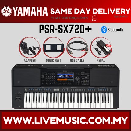 ( NEW MODEL 2026 ) Yamaha PSR-SX720+ 61-key Professional Arranger Workstation w/Accessories ( PSRSX720PLUS / SX720 ) Replace PSR-SX720 SX-720