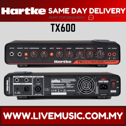 Hartke TX600 600 Watts Bass Amp Head ( TX 600 / TX-600 )