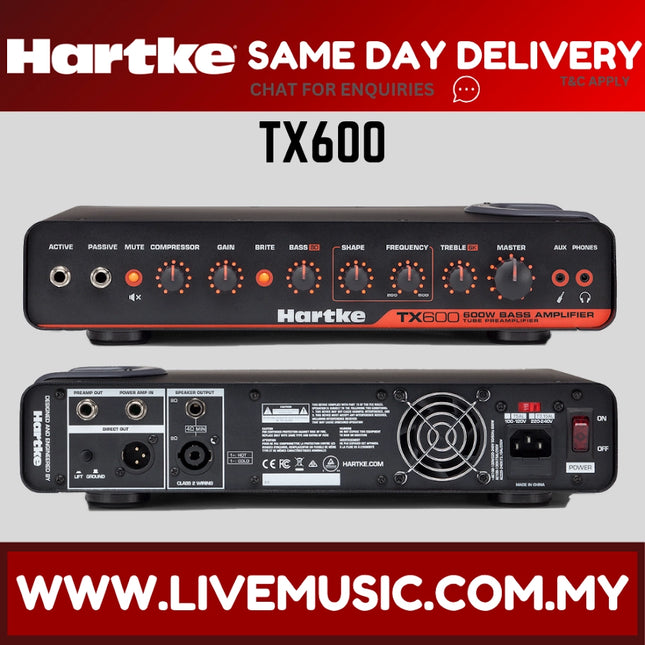 Hartke TX600 600 Watts Bass Amp Head ( TX 600 / TX-600 )