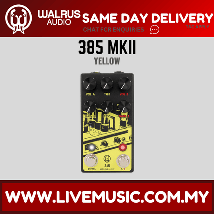 Walrus Audio 385 Overdrive MKII Guitar Effects Pedal, Yellow