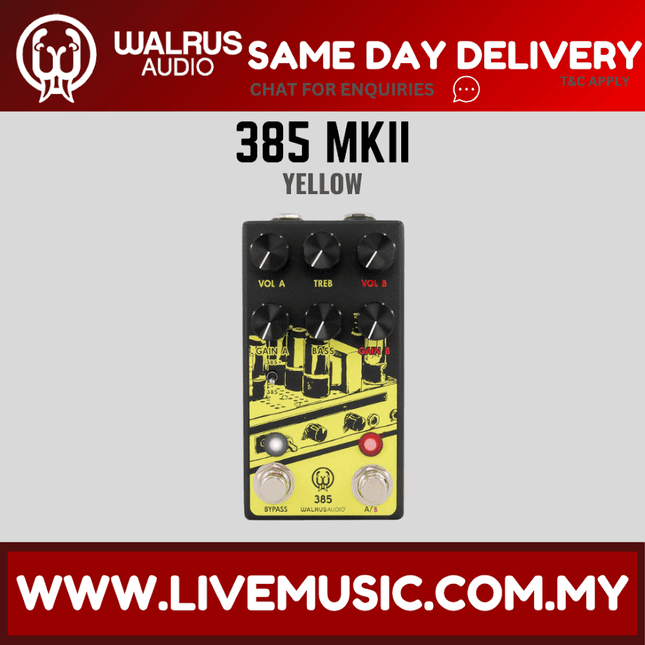 Walrus Audio 385 Overdrive MKII Guitar Effects Pedal, Yellow