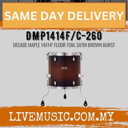 Pearl Decade Maple DMP1414F/C260 14x14 floor Tom Drum - Satin Brown Burst
