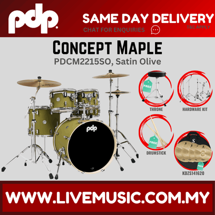 PDP by DW CM5 Concept Maple Shell Pack - 5-piece With KDZS141620 Silent Cymbal Set ( PDCM2215 )