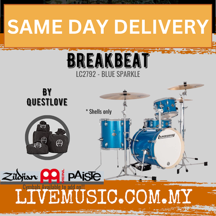 Ludwig LC2792 Breakbeats By Questlove 4-Piece Drum Kit w/ Bag, Blue Sparkle
