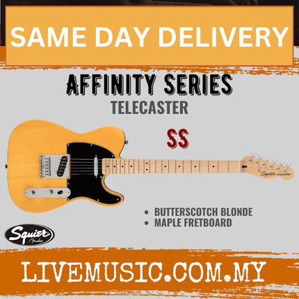 Squier Affinity Series Telecaster Electric Guitar, Maple Fretboard - Butterscotch Blonde