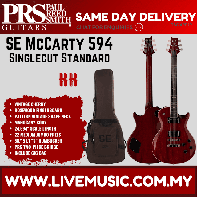 PRS SE Singlecut McCarty 594 Standard Electric Guitar, Vintage Cherry