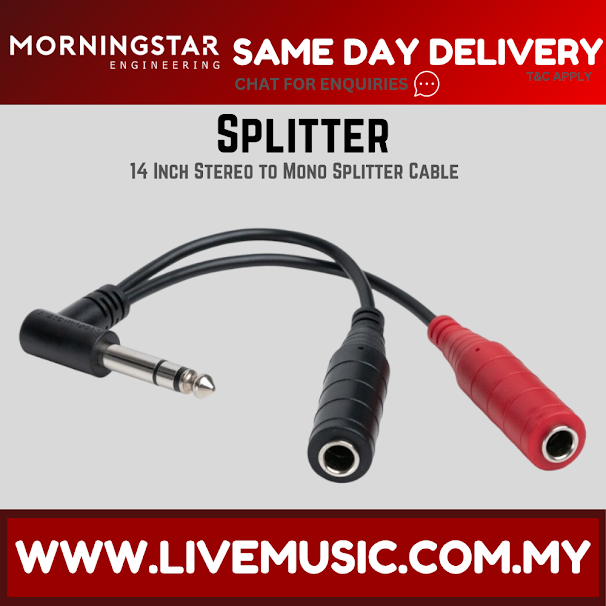 MORNINGSTAR 14 Inch Stereo to Mono Splitter Cable
