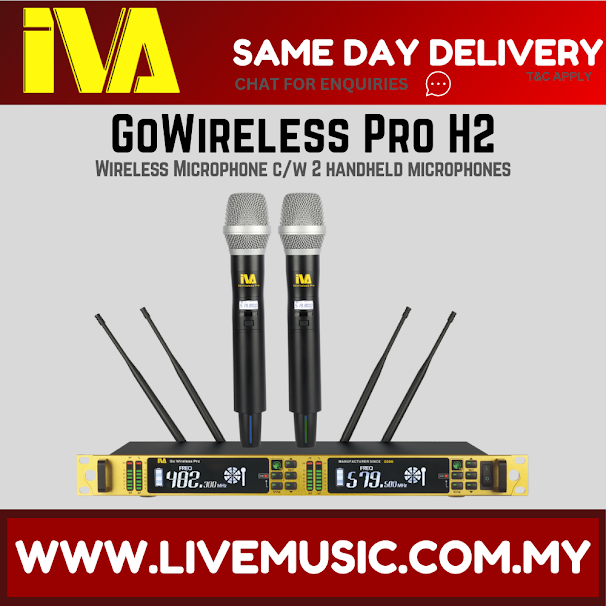 IVA GoWireless Pro H2 UHF Wireless Microphone c/w 2 handheld microphones ( GoWirelessProH2 / GoWirelessPro-H2 )