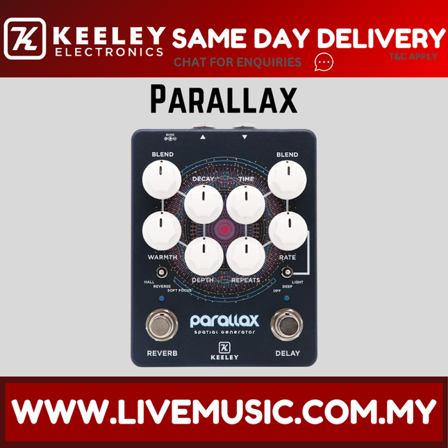Keeley Parallax Spatial Delay & Reverb Ambient Generator Guitar Effects Pedal