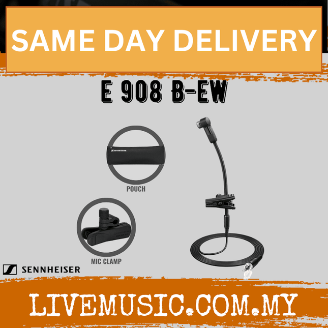 Sennheiser E 908 B EW Condenser Gooseneck Clip-on Microphone (E908BEW/E-908B-EW)