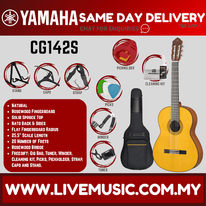 Yamaha CG142S Spruce Top Classical Guitar ( CG-142S )