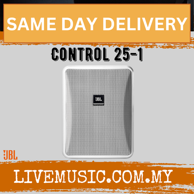 JBL Control 25-1 Indoor/Outdoor Speaker - Black / White - Each ( Control251 Control 25 1)