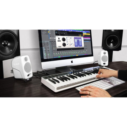 IK Multimedia iLoud Micro Monitor - Ultra-compact, High Quality Reference Studio Monitors with Bluetooth - White (Pair)