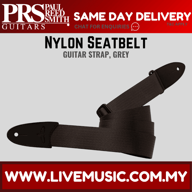PRS Nylon Seatbelt Guitar Strap, Grey