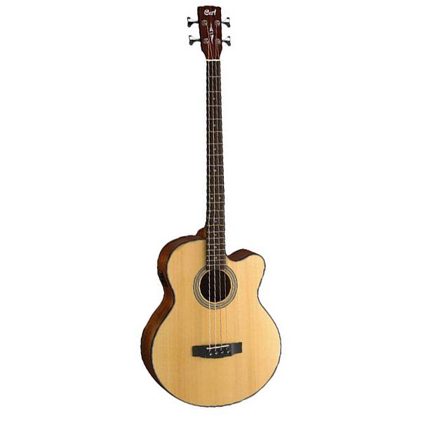 Cort SJB5F - Acoustic-Electric Bass Guitar Rosewood Fretboard with Gig Bag - Natural Satin (SJB 5F/SJB-5F)