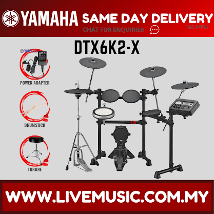 Yamaha DTX6K2-X 5-piece Electronic Drum Set w/accessories ( DTX6K2 X / DTX6K2X )
