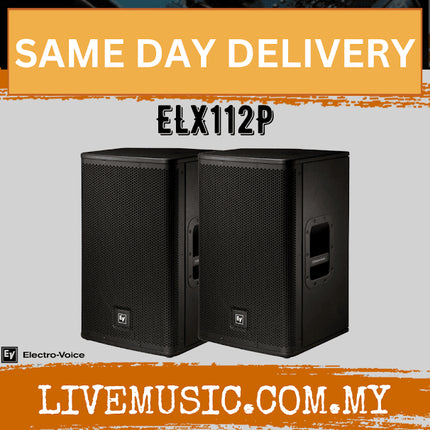 EV Electro-Voice ELX112P 1000W 12" Powered Speaker With Speaker Stand And Cable - Pair ( ELX 112P / ELX-112P )