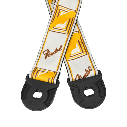 Fender Quickgrip Monogram Guitar Strap - White/Yellow/Brown