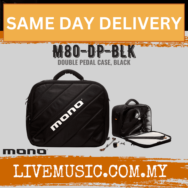 Mono M80 Dual Pedal Double Kick Pedal Case - Black (M80-DP-BLK)
