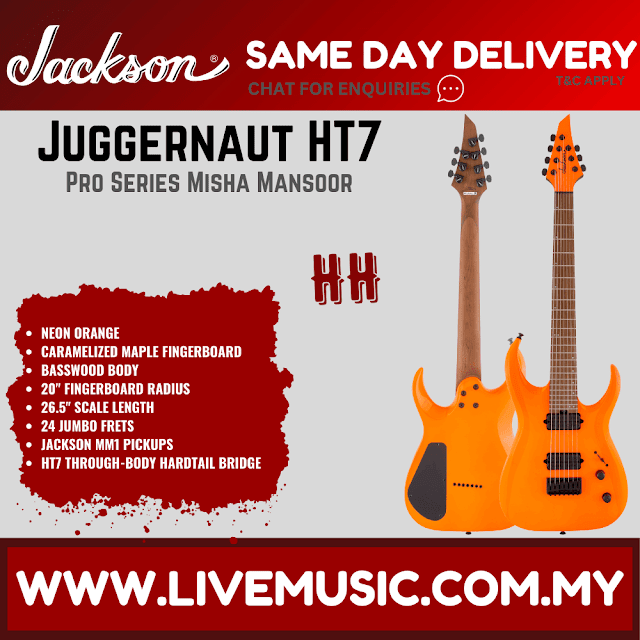Jackson HT7 - Pro Series Misha Mansoor Juggernaut Electric Guitar - Neon Orange (HT-7/HT 7)