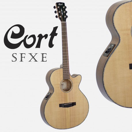 Cort SFX-E - Acoustic-Electric Guitar Ovangkol Fretboard with Gig Bag - Natural Satin (SFX E/SFXE)