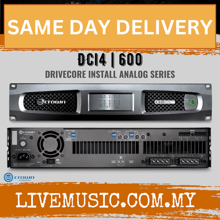 Crown DCi 4|600 Four-channel, 600W @ 4Ω Analog Power Amplifier, 70V/100V ( DCi-4|600 / DCi4|600 )