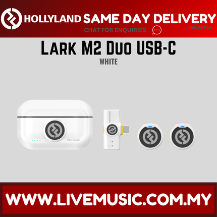 Hollyland Lark M2 Duo USB-C Wireless Microphone System  ( M 2 / M-2 ) - White