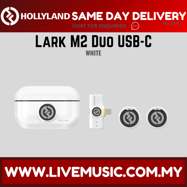 Hollyland Lark M2 Duo USB-C Wireless Microphone System  ( M 2 / M-2 ) - White