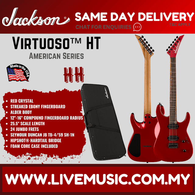 Jackson American Series Virtuoso HT Electric Guitar, Streaked Ebony FB