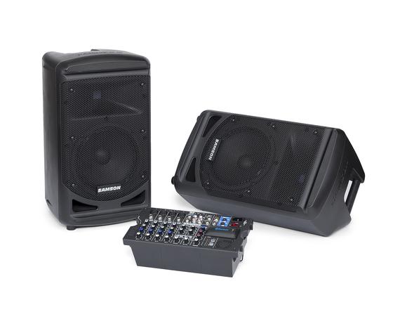 Samson Expedition XP800 8 Channel Mixer 800W 2 Way Speaker Portable PA System With Bluetooth (XP 800/XP-800)