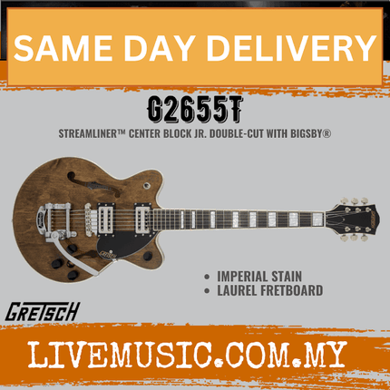Gretsch G2655T Streamliner Centre Block Jr Double-Cut Guitar w/Bigsby, Imperial Stain