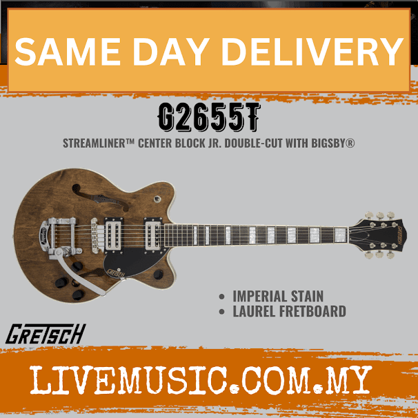 Gretsch G2655T Streamliner Centre Block Jr Double-Cut Guitar w/Bigsby, Imperial Stain