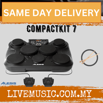 Alesis CompactKit 7 - Portable Tabletop Drum Kit with Drumstick and Adapter (Compact Kit)