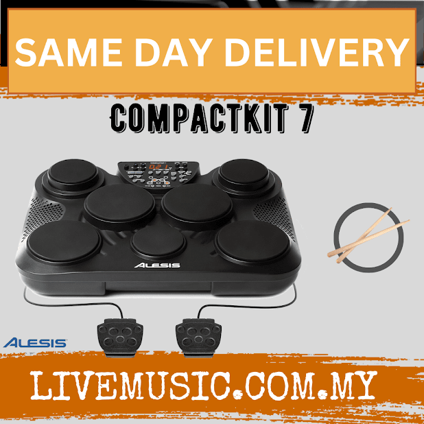 Alesis CompactKit 7 - Portable Tabletop Drum Kit with Drumstick and Adapter (Compact Kit)