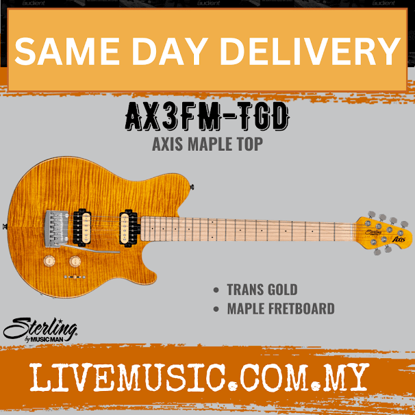Sterling Axis AX3FM Electric Guitar Maple Fretboard - Trans Gold (AX-3S)