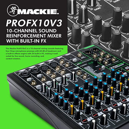 Mackie ProFX10v3 10-channel Mixer with USB and Effects (Pro FX 10v3)