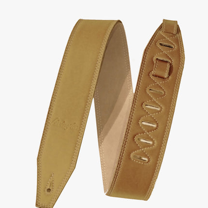 Livingston VLT-25 2.5 Inch Vintage Suede Guitar Strap, Tan ( VLT25 VLT 25 )