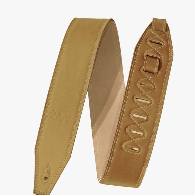 Livingston VLT-25 2.5 Inch Vintage Suede Guitar Strap, Tan ( VLT25 VLT 25 )