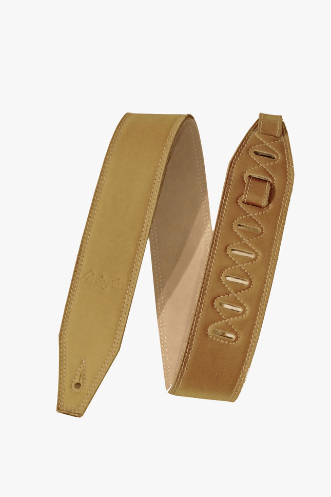 Livingston VLT-25 2.5 Inch Vintage Suede Guitar Strap, Tan ( VLT25 VLT 25 )