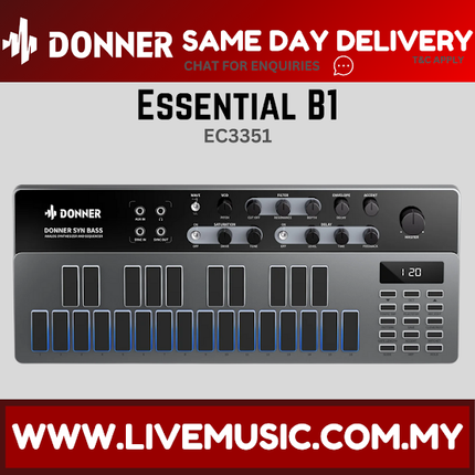 Donner EC3351 Essential B1 Analog Bass Synthesizer and Sequencer