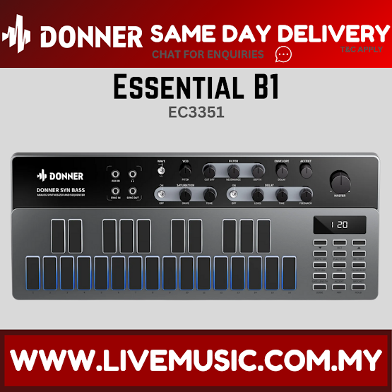 Donner EC3351 Essential B1 Analog Bass Synthesizer and Sequencer