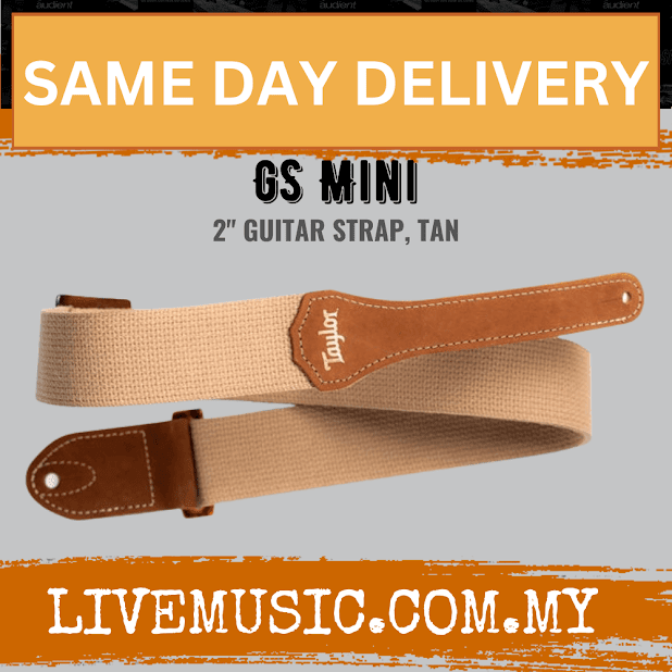 Taylor GS Mini Guitar Strap,  2inch - Tan Cotton