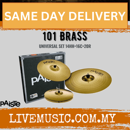 Paiste 101 Brass Universal Cymbal Set - 14"/16"/20" (14" Hi-Hat / 16" Crash / 20" Ride)